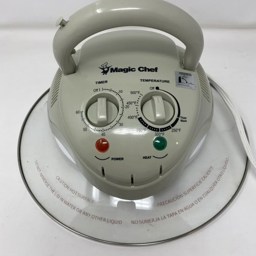 Magic Chef 3-Gallon Glass Bowl Convection Oven EWGC12W3 Box Users Manual - Work!